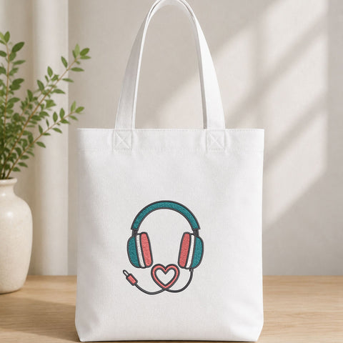 Headphones Heart Machine Embroidery Design – Music Lover Headset Embroidery File Embroidery/Applique DESIGNS PatternFeed8 