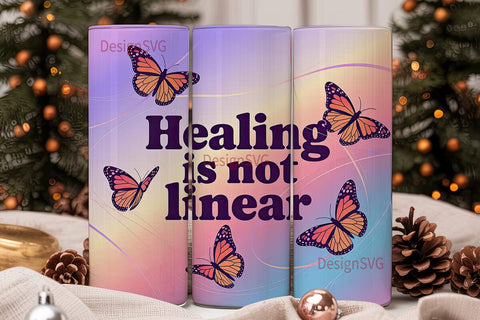 Healing Butterfly 20oz Tumbler Wrap Sublimation DesignSVG 