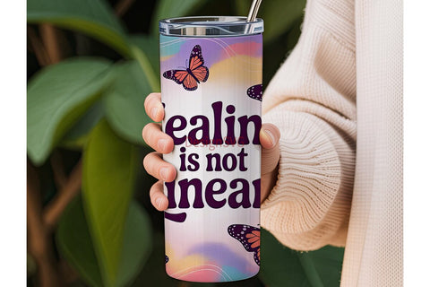 Healing Butterfly 20oz Tumbler Wrap Sublimation DesignSVG 