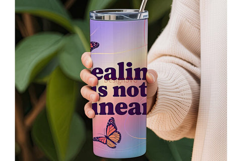 Healing Butterfly 20oz Tumbler Wrap Sublimation DesignSVG 