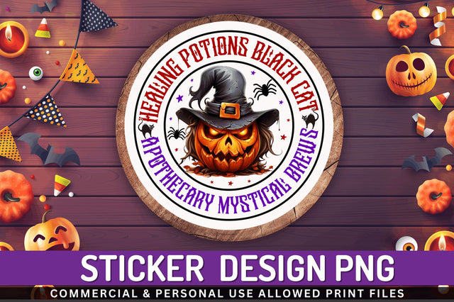 Healing potions black cat Stickers Design Sublimation Regulrcrative 
