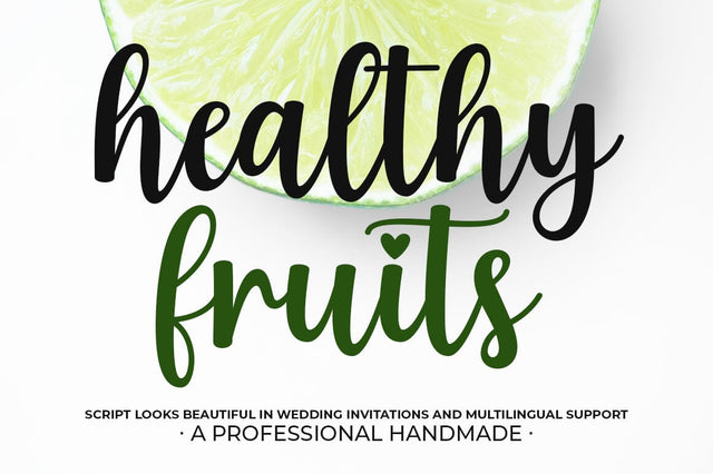 Healthy Fruits Font Studio Natural Ink 