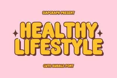 Healthy Lifestyle - Cute Bubble Font Font Masyafi Studio 