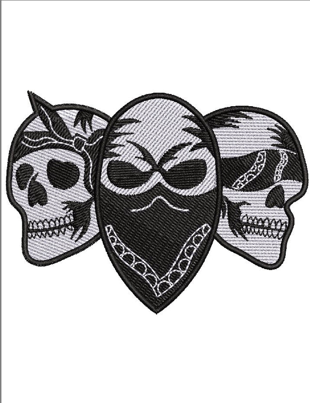 Hear No Evil Skeleton Halloween Embroidery Design 4 Sizes - File formats in pes,dst,jef,xxx,exp,vip,vp3, edgy, boo sheet, boy, spooky Embroidery/Applique DESIGNS AestheticdesignsE 