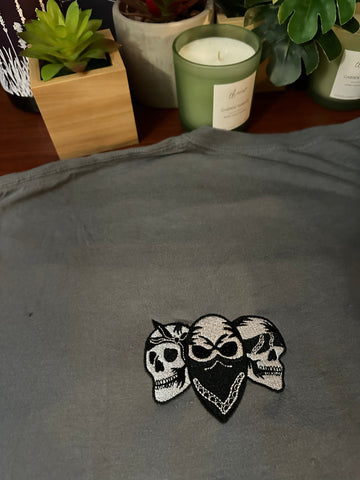 Hear No Evil Skeleton Halloween Embroidery Design 4 Sizes - File formats in pes,dst,jef,xxx,exp,vip,vp3, edgy, boo sheet, boy, spooky Embroidery/Applique DESIGNS AestheticdesignsE 