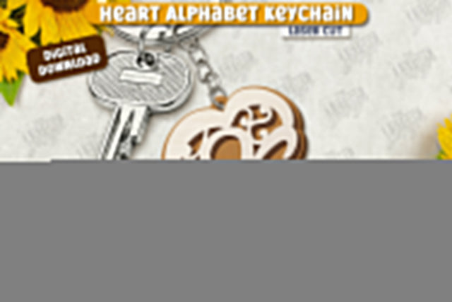 Heart Alphabet Keychain Laser Cut | Monogram Keyring | Letters | CNC File SVG The T Store Design 