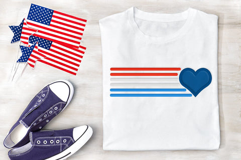 Heart and Rainbow Lines LGBT Applique Embroidery Embroidery/Applique DESIGNS Designed by Geeks 