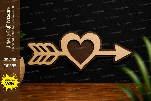 Heart Arrow Love Symbol Laser Cut SVG File SVG Regulrcrative 