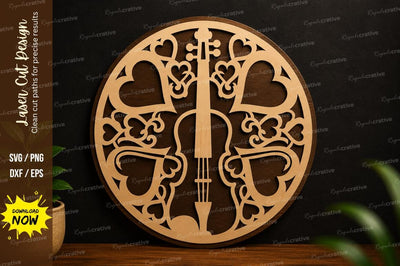 Heart Arrow Mandala Laser Cut SVG Design SVG Regulrcrative 