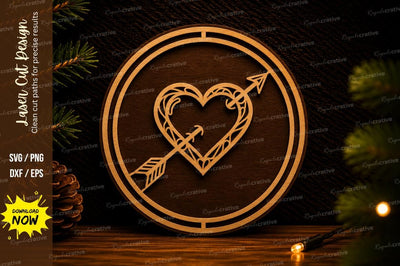 Heart Arrow Wall Art Laser Cut SVG Design SVG Regulrcrative 