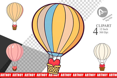 Heart Balloon Clipart Sublimation artnoy 