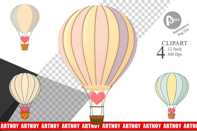 Heart Balloon Clipart Sublimation artnoy 