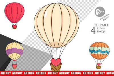 Heart Balloon Clipart Sublimation artnoy 