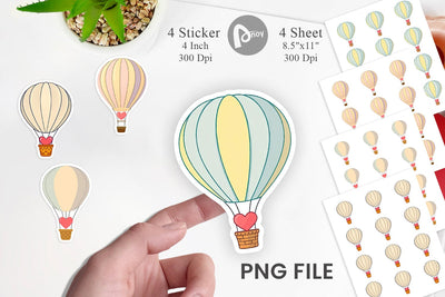 Heart Balloon Sticker Sublimation artnoy 