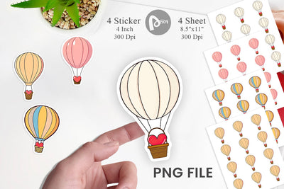 Heart Balloon Sticker Sublimation artnoy 