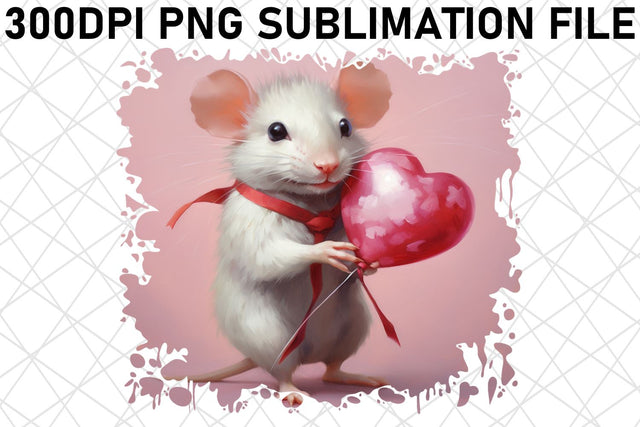 Heart Balloon Watercolor Critter PNG Kit Sublimation afrosvg 