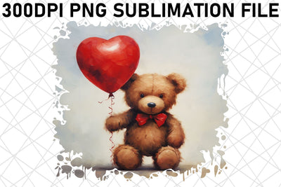 Heart Balloon Watercolor Valentine's Design Sublimation afrosvg 