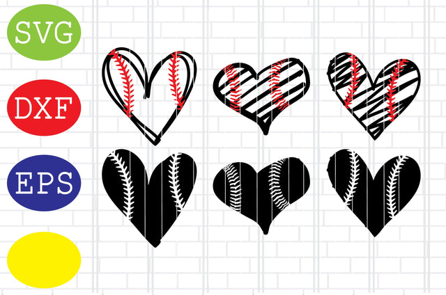 Heart Baseball Svg, Softball Silhouette, Softball File, Baseball Cut File, Sport Svg, Jpg, Eps, Dxf Files SVG DigitalSvgFiles 