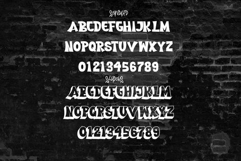 Heart Bomber - Shadow Graffiti Font Font Mozzatype 