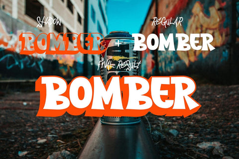 Heart Bomber - Shadow Graffiti Font Font Mozzatype 