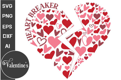 Heart Breaker Round Sign SVG,, Valentine's Day Round Sign SVG, Valentine's Day SVG PNG, SVGs, Food & Drink, Print & Cut, Quotes and Sayings SVG DesignPlante 503 