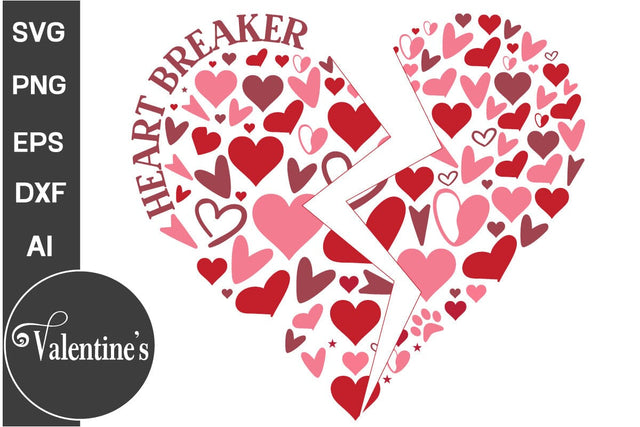 Heart Breaker Round Sign SVG,, Valentine's Day Round Sign SVG, Valentine's Day SVG PNG, SVGs, Food & Drink, Print & Cut, Quotes and Sayings SVG DesignPlante 503 