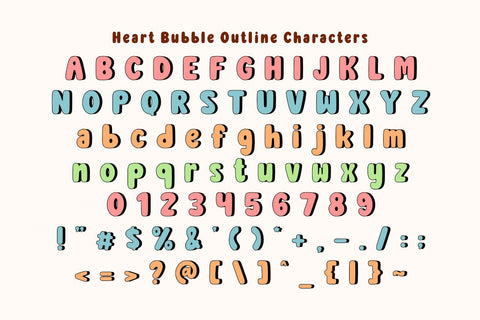 Heart Bubble - Playful Bubble Font Font Masyafi Studio 