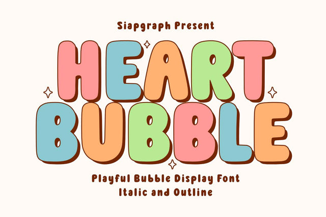 Heart Bubble - Playful Bubble Font Font Masyafi Studio 
