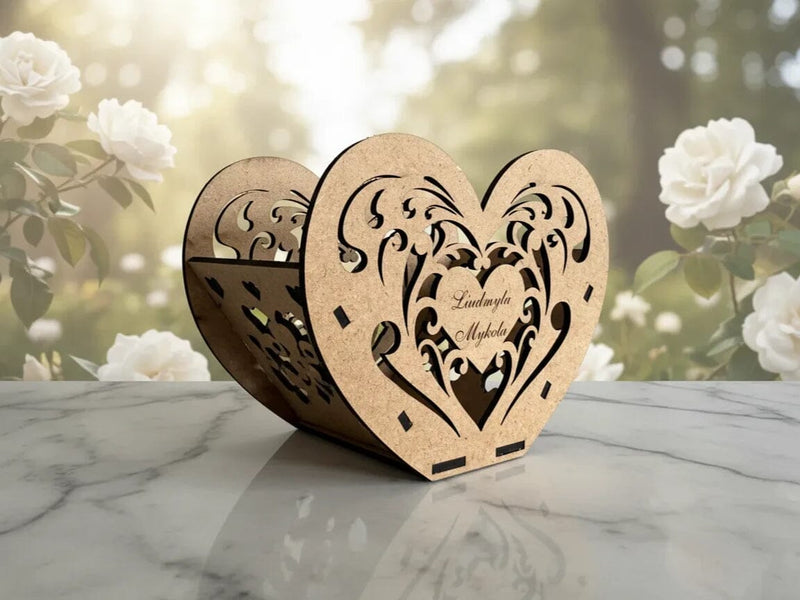 Heart Candle Holder – Valentine’s Day Laser Cut Design 💕 SVG LaserCutano 