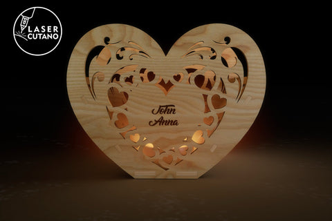 Heart Candle Holders Set of 5 – Valentine’s Day Laser Cut Files 💕 SVG LaserCutano 