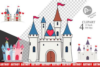 Heart Castle Clipart Sublimation artnoy 