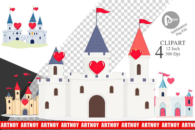Heart Castle Clipart Sublimation artnoy 