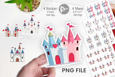 Heart Castle Sticker Sublimation artnoy 