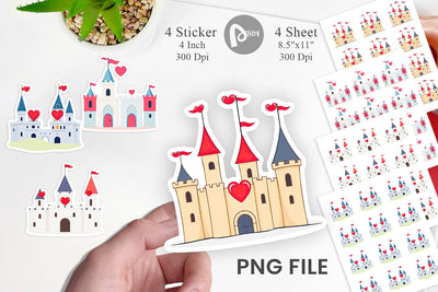 Heart Castle Sticker Sublimation artnoy 
