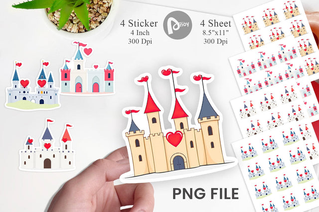 Heart Castle Sticker Sublimation artnoy 