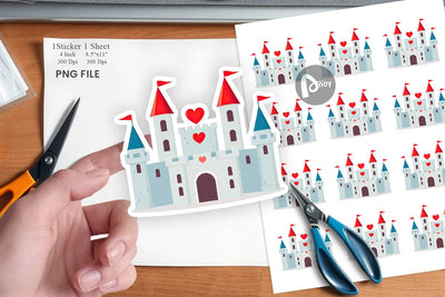 Heart Castle Sticker Sublimation artnoy 