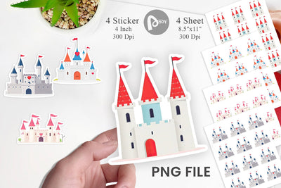 Heart Castle Sticker Sublimation artnoy 