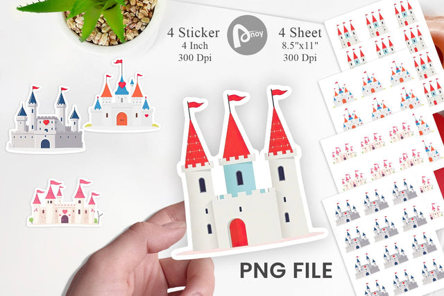 Heart Castle Sticker Sublimation artnoy 