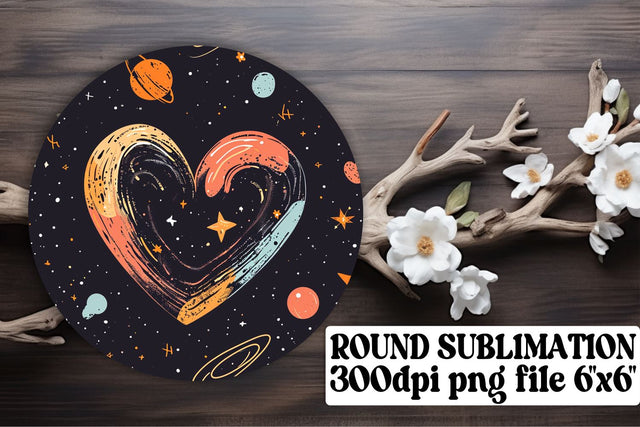 Heart-Centered Circle Keychains - Sublimation Wonders Sublimation afrosvg 