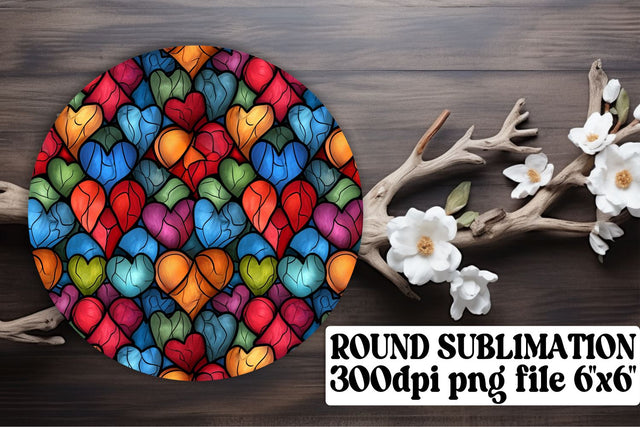 Heart-Centric Circular Keepsakes - Heartfelt Creations Sublimation afrosvg 