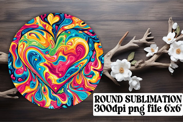 Heart-Centric Sublimation Key Rings - Circular Charm Sublimation afrosvg 