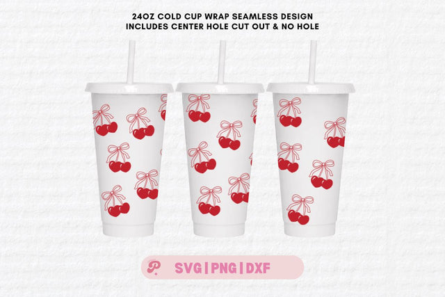 Heart Cherry Cold Cup SVG SVG Totally Posie 