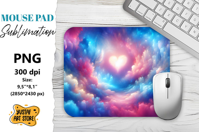 Heart Cloud mouse pad sublimation. Sublimation Yustaf Art Store 