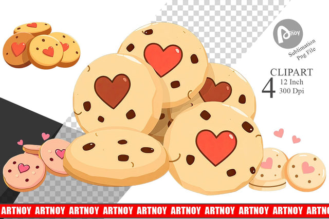 Heart Cookies Clipart Sublimation artnoy 