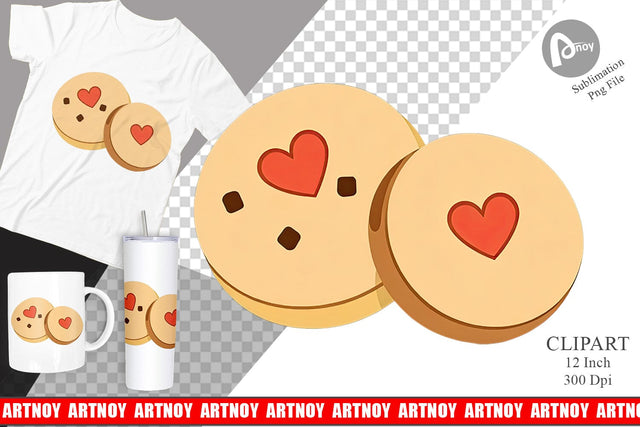 Heart Cookies Clipart Sublimation artnoy 