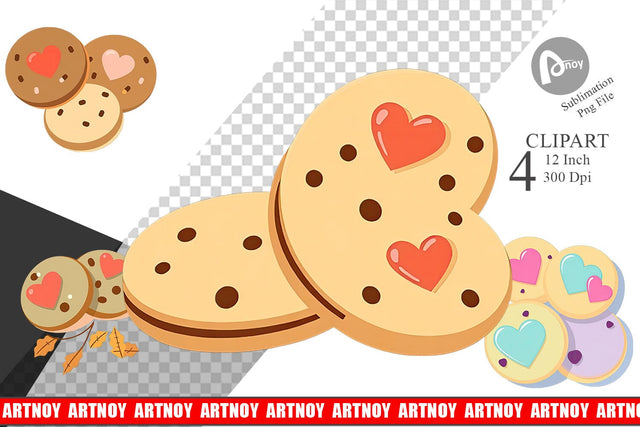 Heart Cookies Clipart Sublimation artnoy 