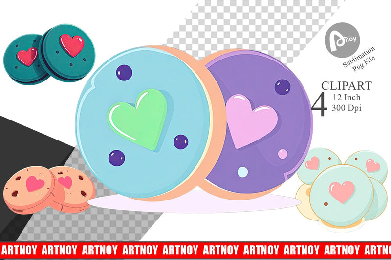 Heart Cookies Clipart Sublimation artnoy 