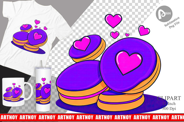 Heart Cookies Clipart Sublimation artnoy 