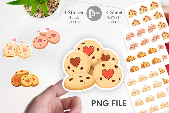 Heart Cookies Sticker Sublimation artnoy 