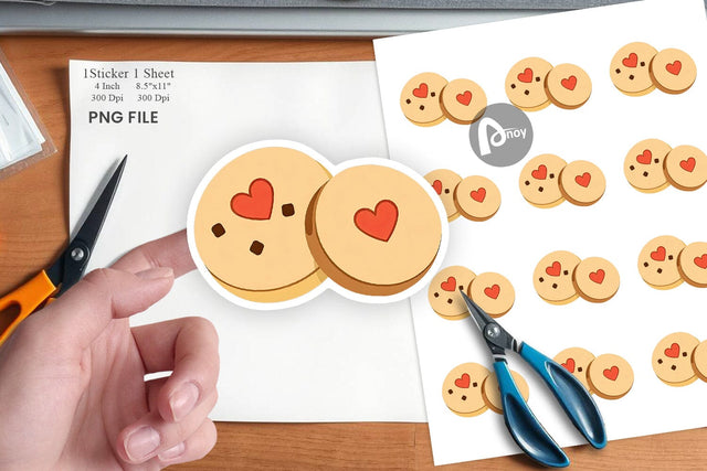 Heart Cookies Sticker Sublimation artnoy 